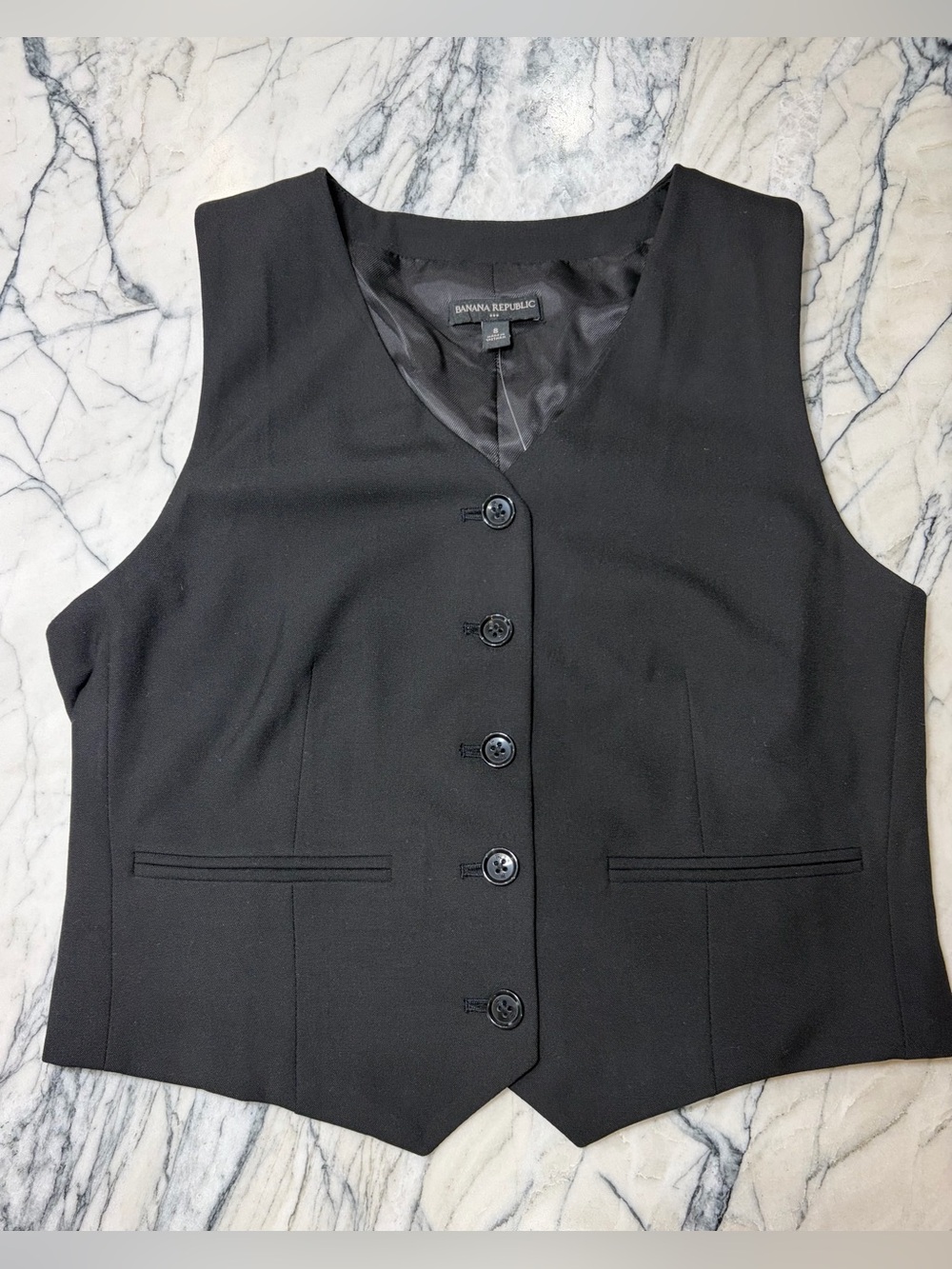 Banana Republic Factory Black Tailored Five-Button Vest